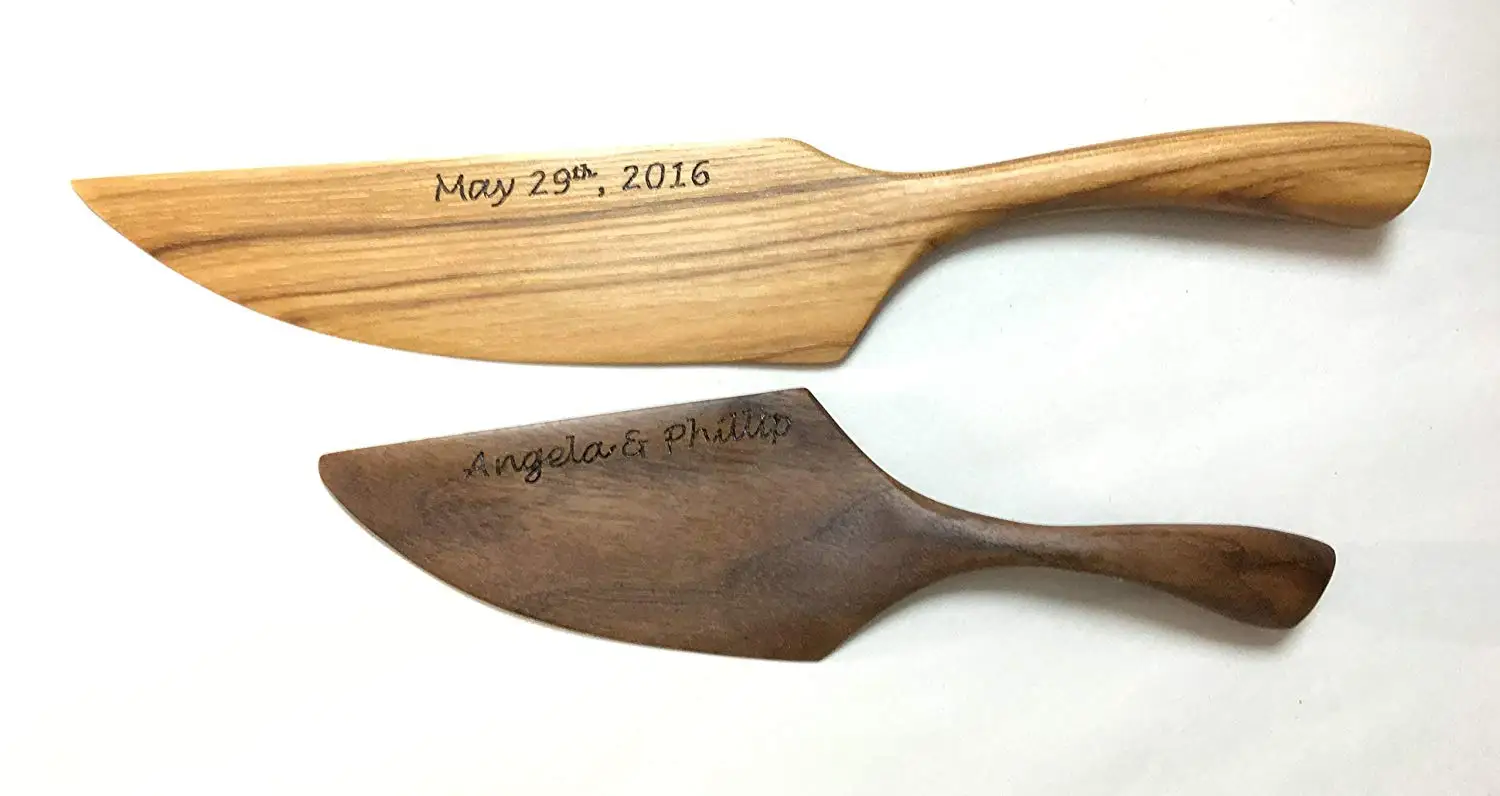Wedding Cake Knife and Server - Rustic, Country, Unique, Anniversary - Engraved Names & Date