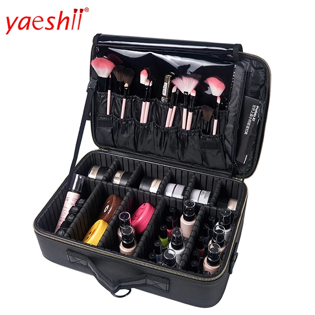 

Yaeshii Travel Backpack Style Large Capacity Training Professional Makeup Case cosmetic bag with compartments, Rosa pink, black or oem