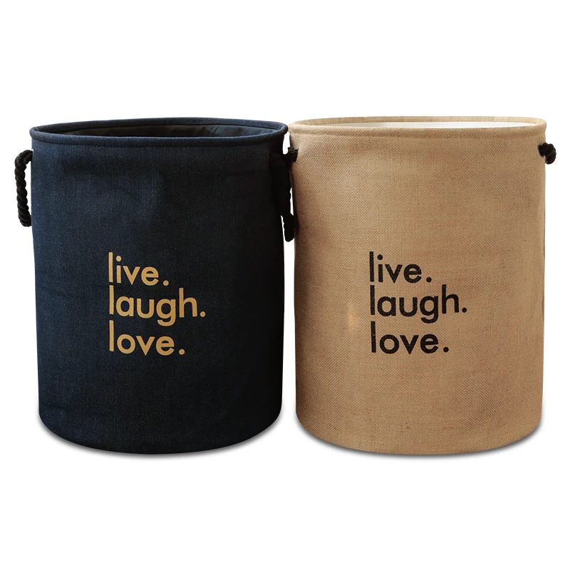 

Super Thick EVA Live Laugh Love Printing Cotton Rope Storage Basket, Customized