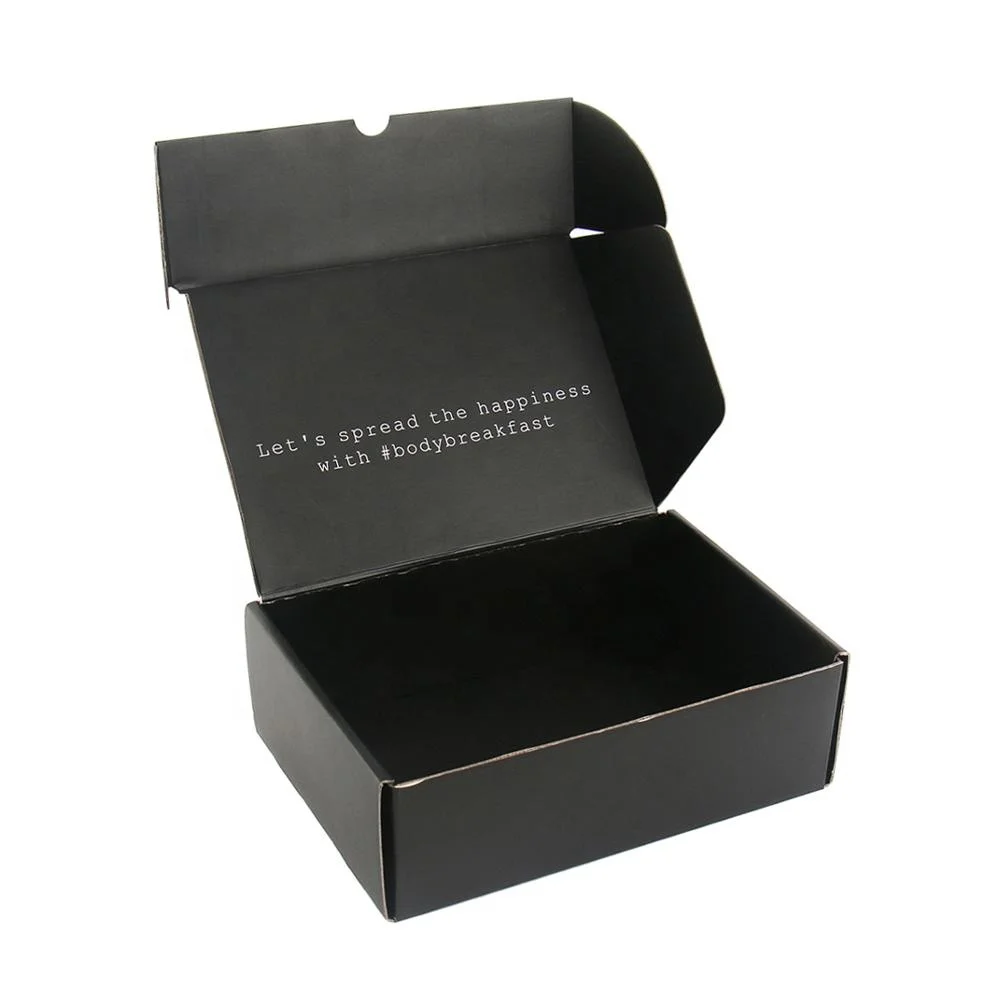 
High Quality Black Corrugated Recycle Paper Mailer Custom Logo Postal Shipping Boxes 