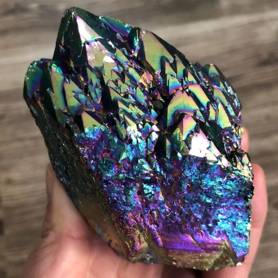 price cactus shape crystal wand rainbow angel aura quartz