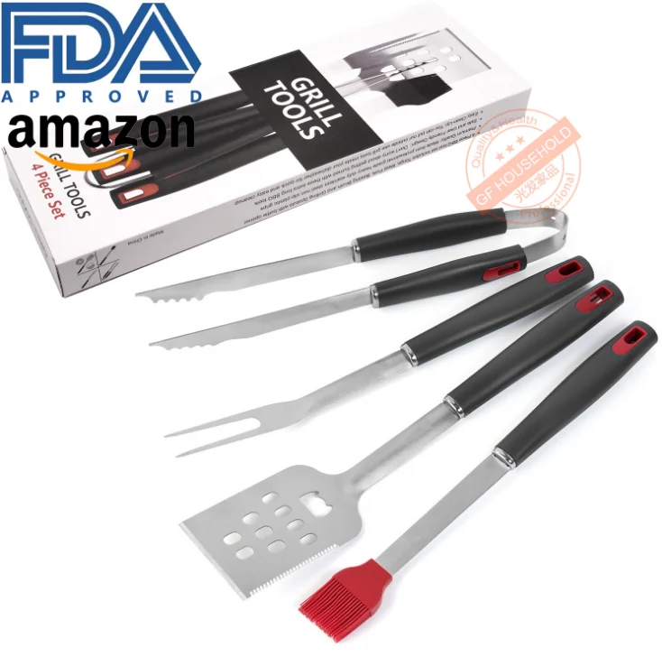 

Amazon Barbecue Grilling Utensils BBQ Grill Tools Set Stainless Steel,metal Color Box Packing 6-8 Per Kit Welcomed 100sets, Silver