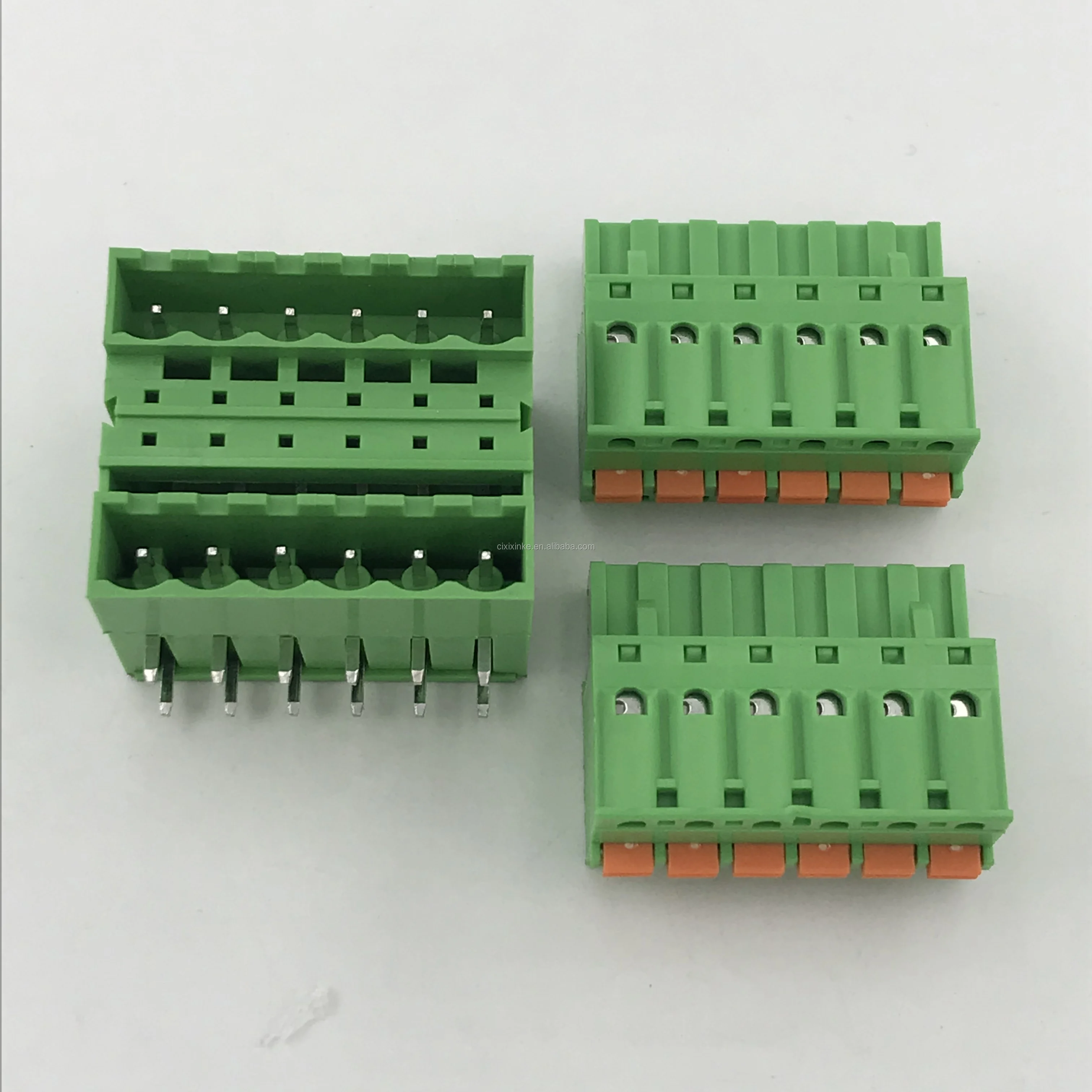 Double Rows Pluggable Pcb Terminal Block Mm Pitch Two Layer Right