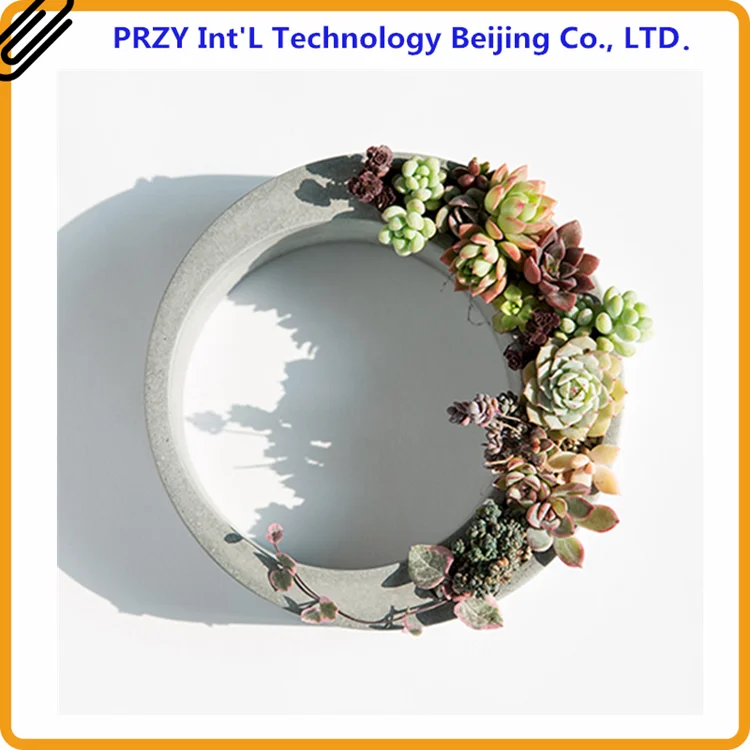2017 New Cement flower pots Craft molds Silicone Centrifugal circle Concrete Vase Decoration Mold01