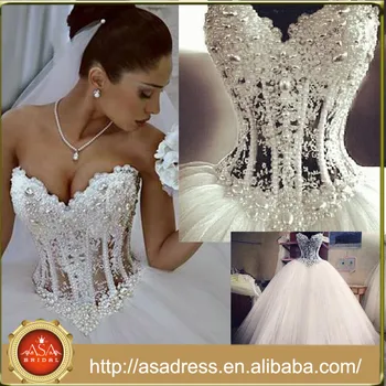 Abs 026 Ball Gown Wedding Party Gowns 2016 Romantic Sweetheart