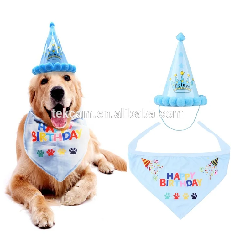 

Hot Sale Pet Products 2019 trending Wholesale Cute Dog Birthday Hat Dog Bandana Collar Pet Dog neckerchief Scarf, N/a