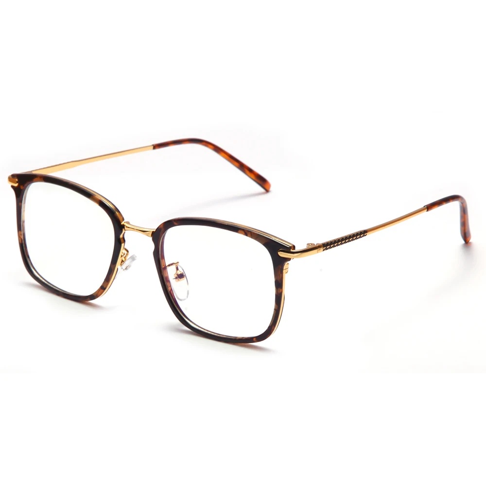 

2019 Cheap Price Big Squared Tr90 Material Frame Metal Temple Eye Glasses Men Business Anti Blue Light Optical Frame