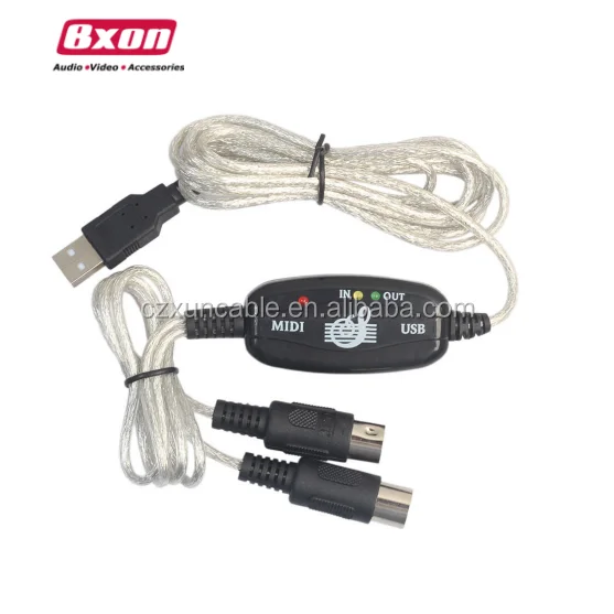 

USB IN-OUT MIDI Interface Cord Converter PC to Music Keyboard Adapter Cable