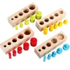 Montessori Baby Wooden Toys Colorful Socket Cylinder Block For Children Preschool Early Learning Toy