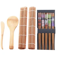 

Amazon New Design 4Pcs/set Bamboo Sushi Making Kit Family Office Party Homemade Sushi Gadget For Food Lovers