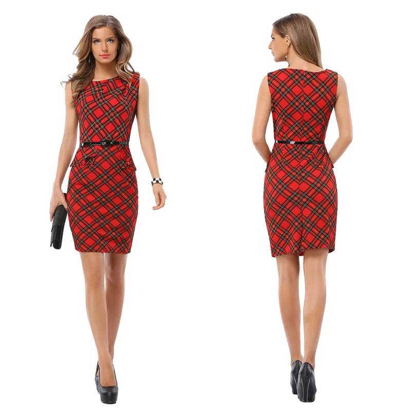 

2019 European Designer Fashion Red Wrap Ladies Office Wear Dresses Dress, N/a