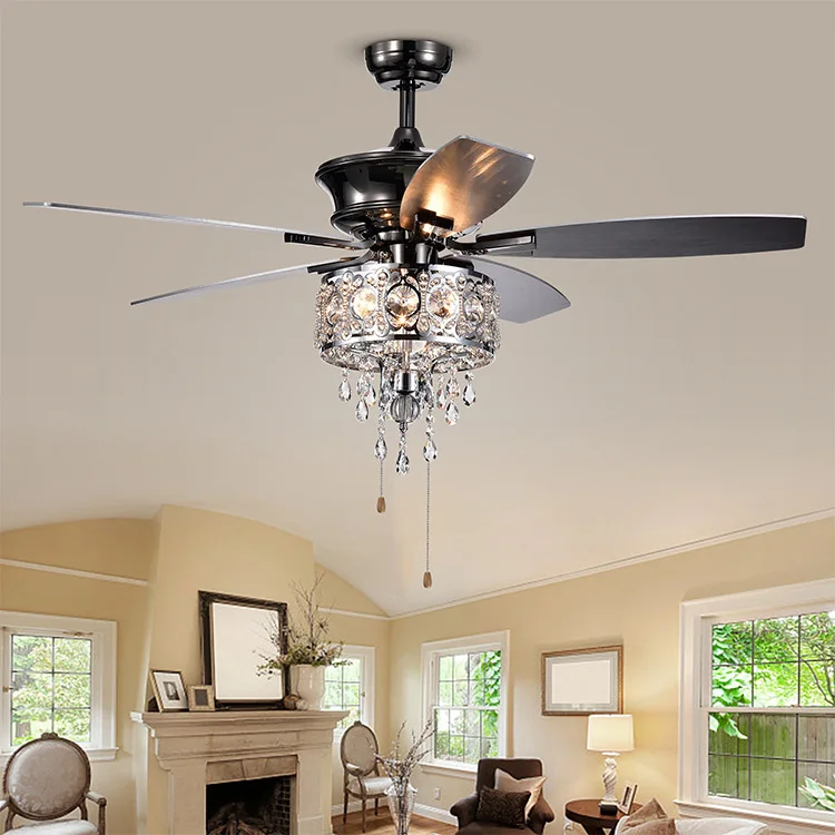 
Modern style simple favorable price decorative energy saving breeze crystal ceiling fan with light 