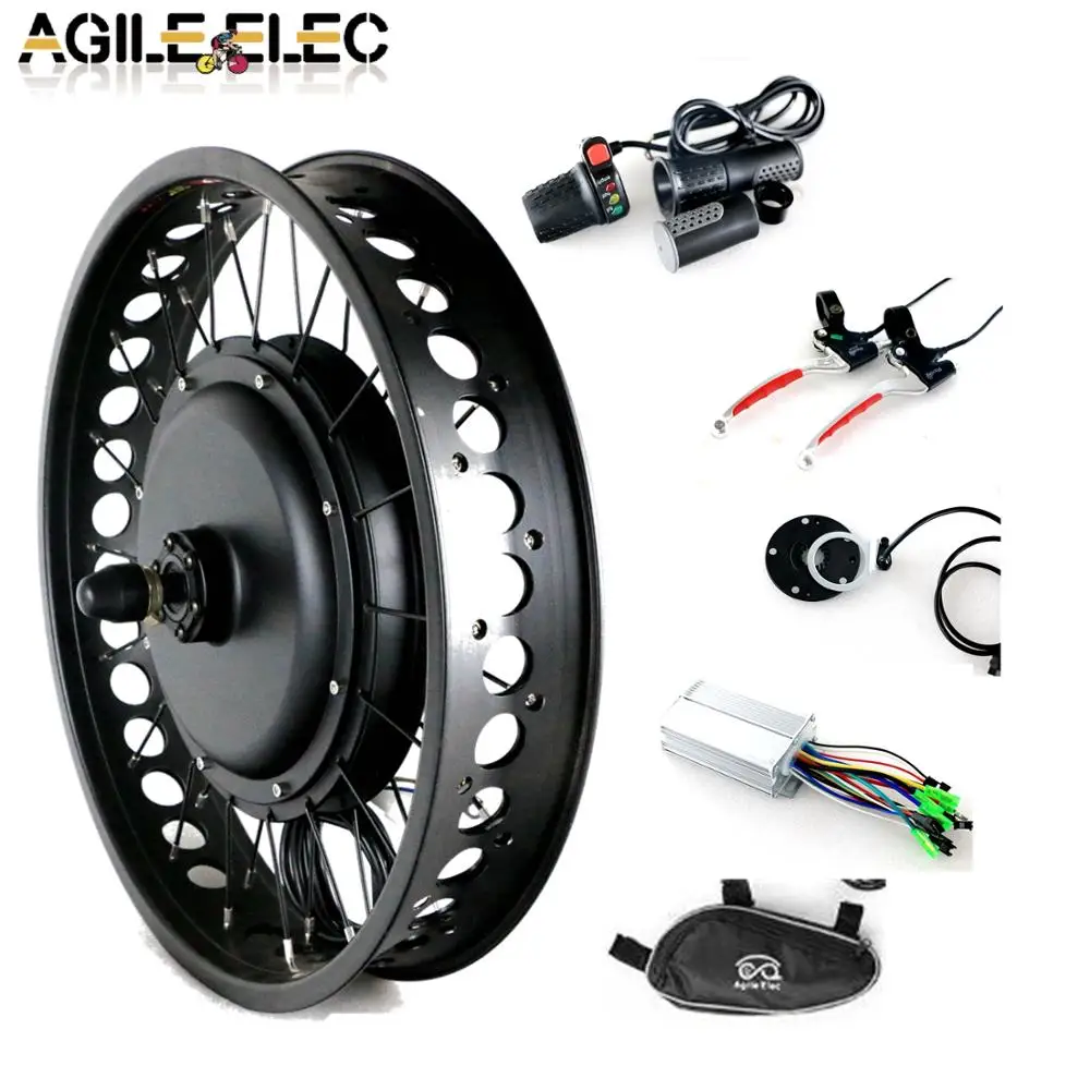 

Agile high power 20'' 1000w fat tire electric bike conversion kit, Matt black