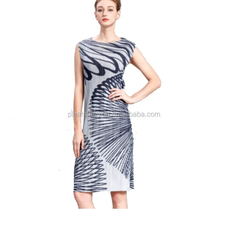 

new fashion long lose without seleve digital print dress for women