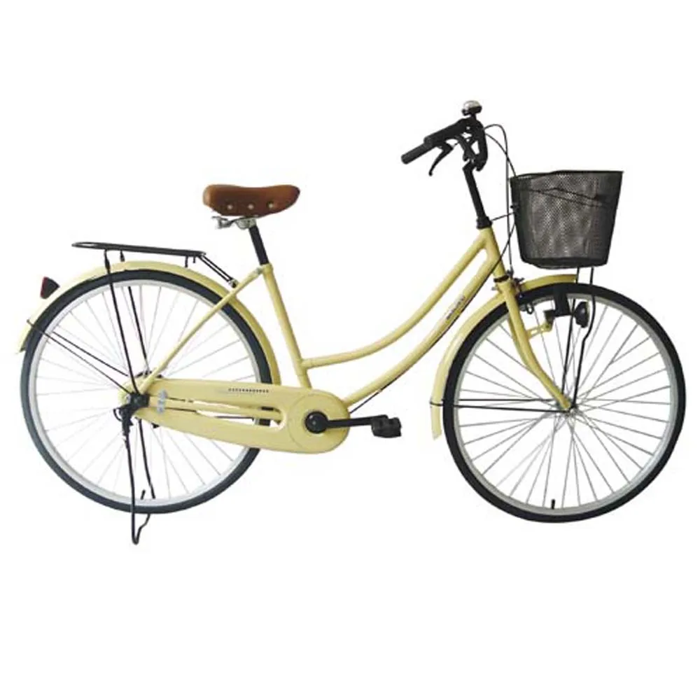 yellow bike with basket