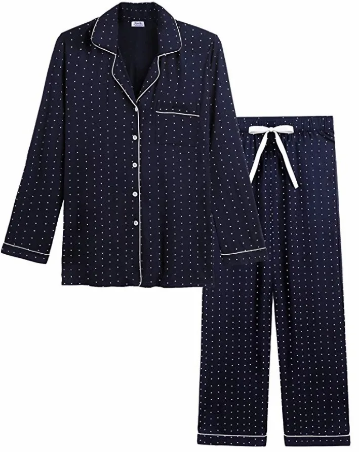Factory Wholesale Custom Printed Pajamas Adult Pajamas Women Ladies Long Pajama Set