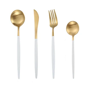 Image of Weekly Deal Stainless Steel Black Handle Cutlery for dinner Restaurant