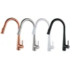 Brushed Pull out Single Handle Kitchen faucet Rotate Stainless steel sink Water taps for white or black or gold or gray