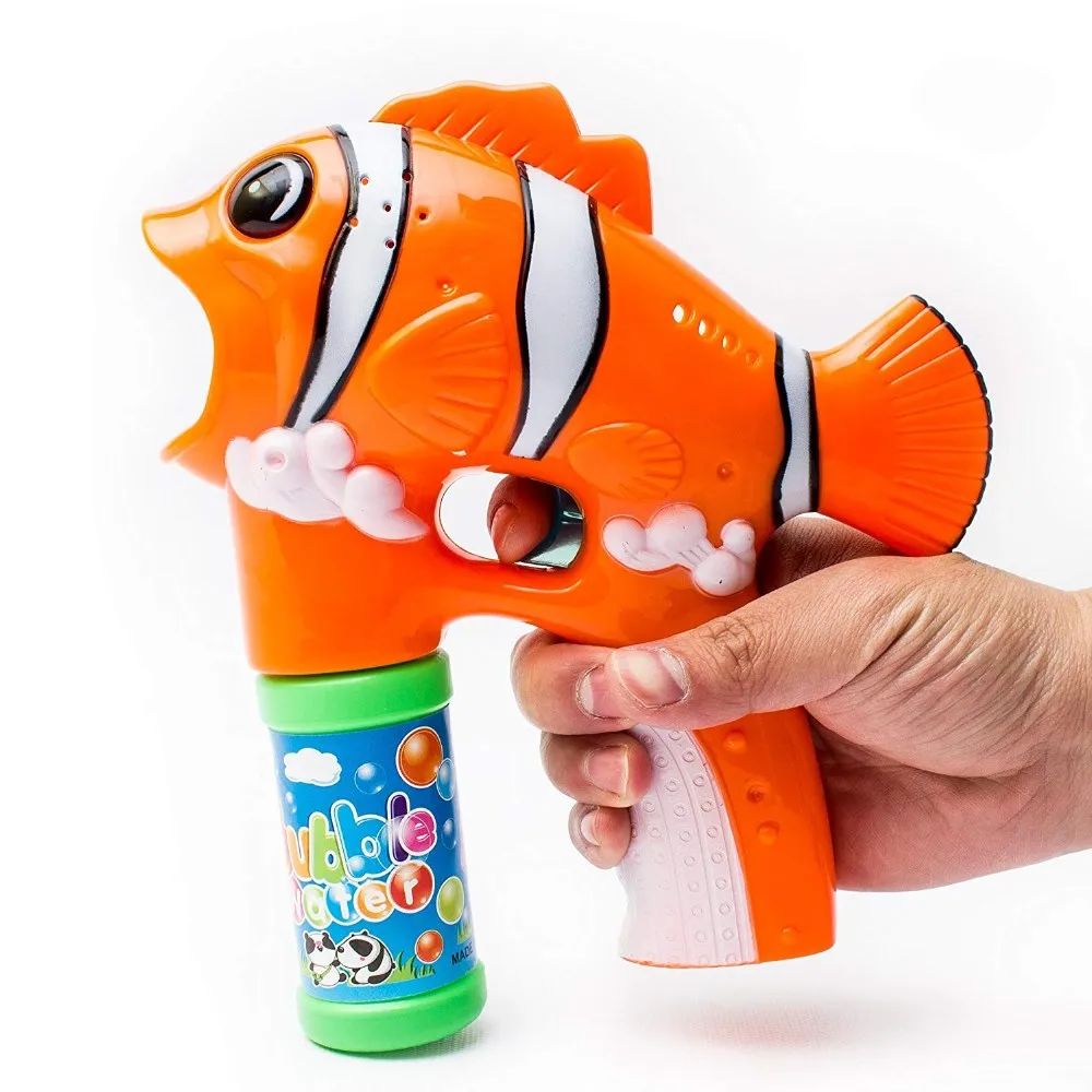 Electronic Led Light Up Fish Bubble Gun,Bubble Blaster Shooter,Clown ...