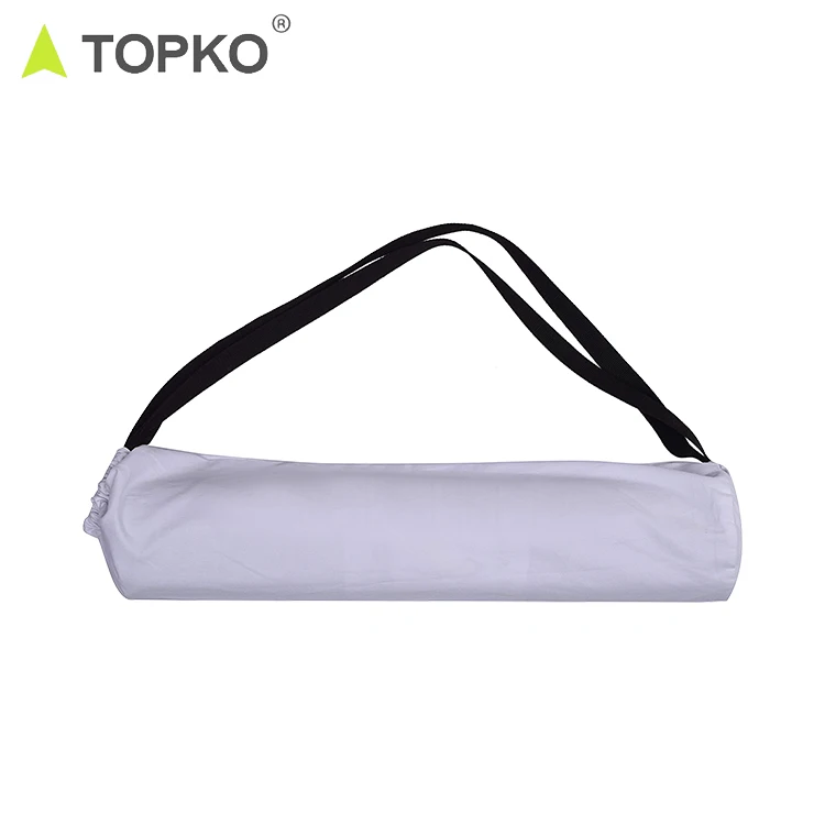 

TOPKO wholesale low price 71*17 cm portable gym sports large eco-friendly cotton white tote yoga carry bag, White;all color can customize