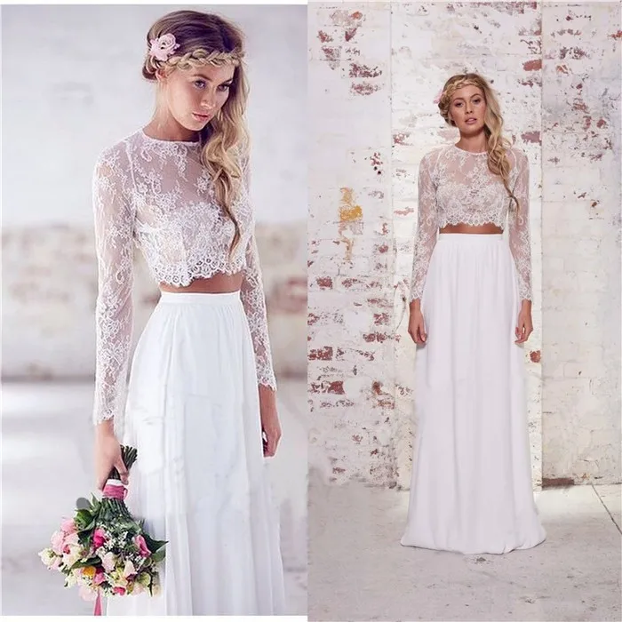 two piece lace wedding dress