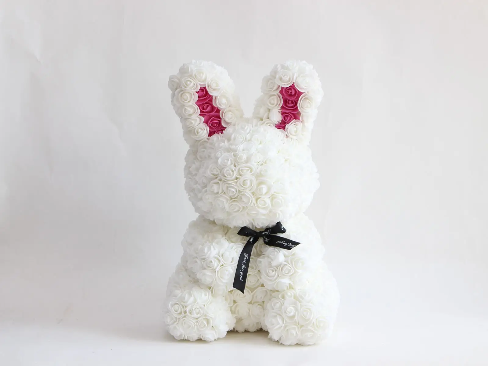 2019 新作品玫瑰兔子花白色兔子