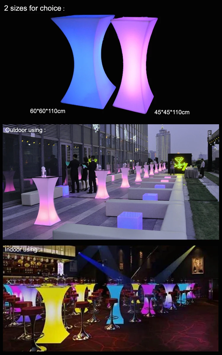 Rechargeable Portable Light Up Bar Table Illuminated Led Tableglowing