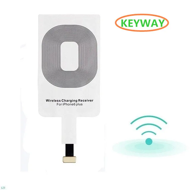 

Wholesale Universal Compatible Coil Rapid qi wireless charger charging receiver for iphone 5 5S 7 6 6 plus, White