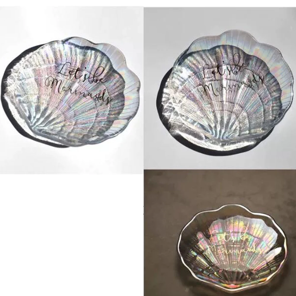 Iridescent Decor Tray Shell Plate Colorful Shell Shaped Charger Plates Shell Plate Buy Shell Plate Shell Shaped Plates Shell Shape Glass Plate Product On Alibaba Com