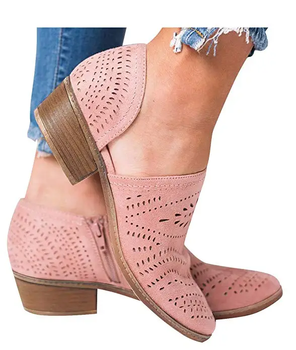 

Women's Casual Slip On Loafer Pointed Toe Cut Out Office Dressy Ankle Boot