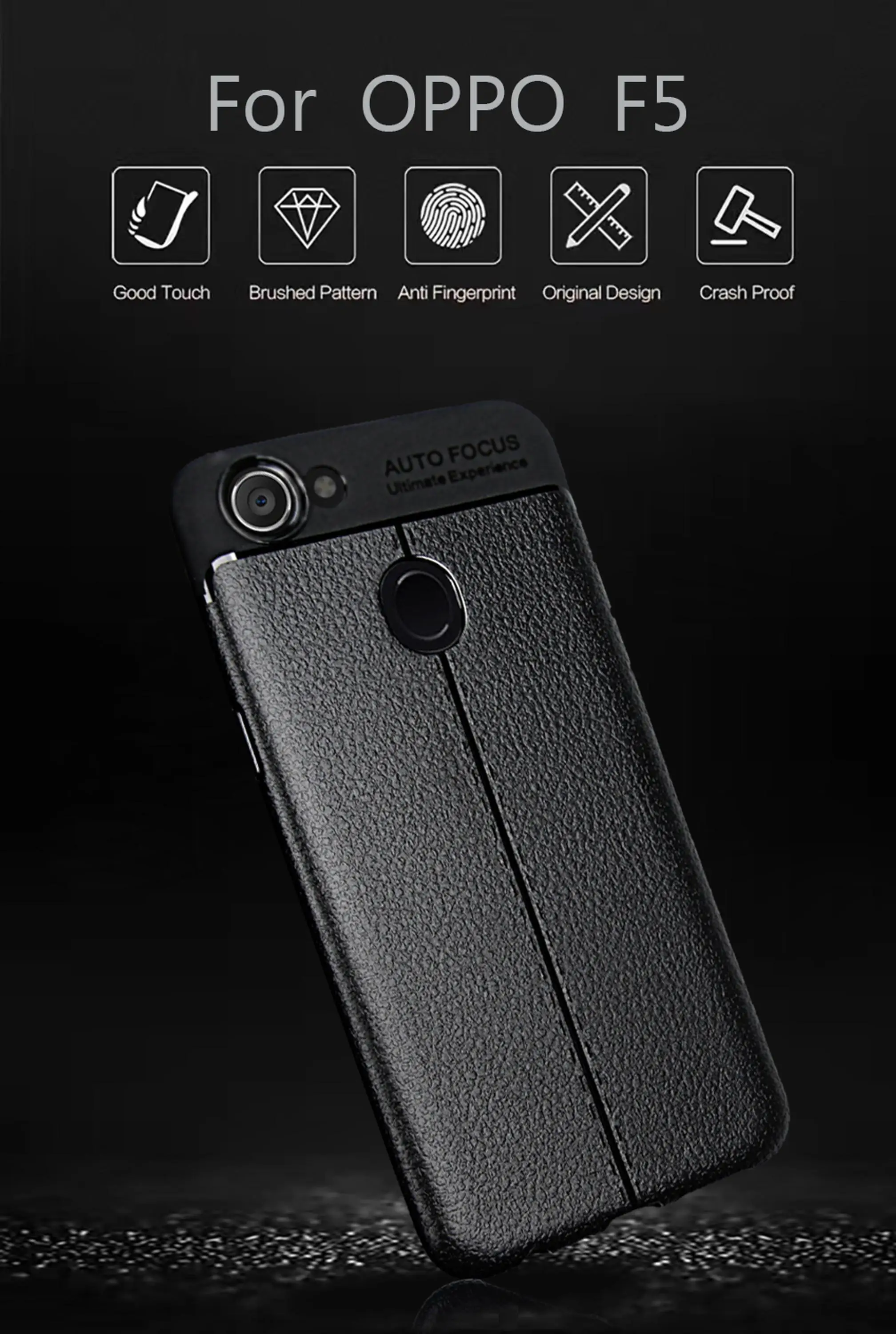 2017 New Design Carbon Fiber Lichee Pattern For OPPO F5 Soft TPU Case For OPPO F5