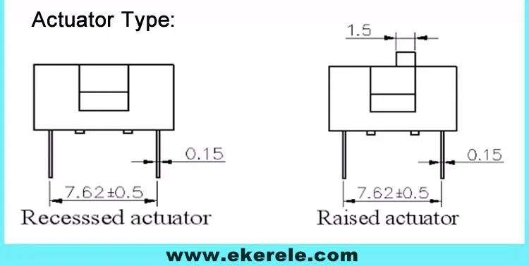 slide type 8 pin dip switch datasheet 4 pole red color 2.54mm pitch