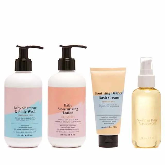 500ml 4pcs Custom Skin Care Collection White Body Care Gift Set For