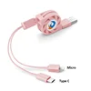 New Design High Quality Retractable Android Type-c 2 In 1 Micro Usb Charger Cable OEM Logo wedding favors gift
