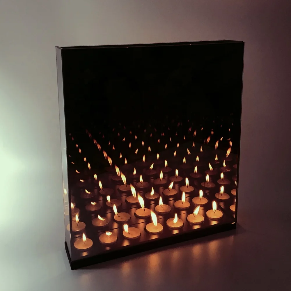 

hot sale! never ending light infinity light candle holder mirror lamp