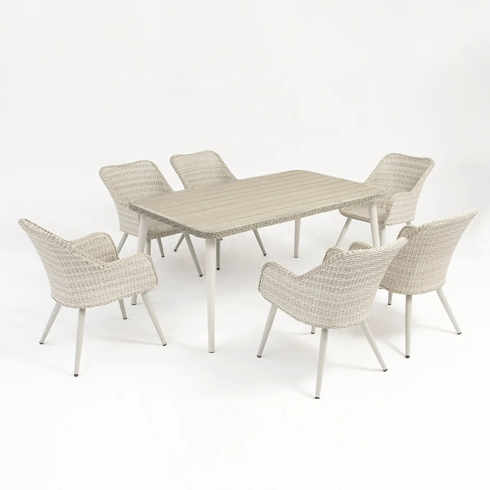 6 Seater Grey Leisure Garden Patio Rattan Outback Furniture Dining Set