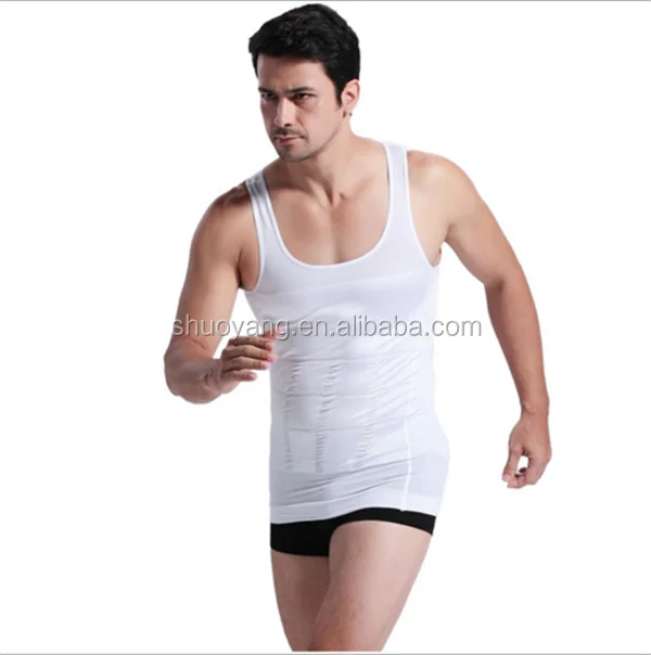 

High New Mens Body Slim Fitted Belly Bust Compression Vest, Black;white;burgundy;blue;gray