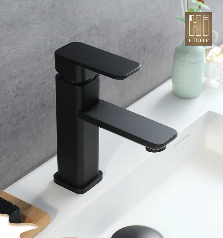 HIDEEP bathroom faucet bathroom hot and cold single handle faucet brass black