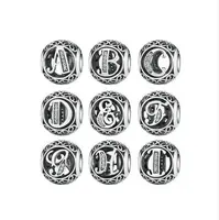 

925 Sterling Silver Vintage A to Z Clear CZ ALPHABET LETTERS Charms Fits Pandoras Charms Bracelet