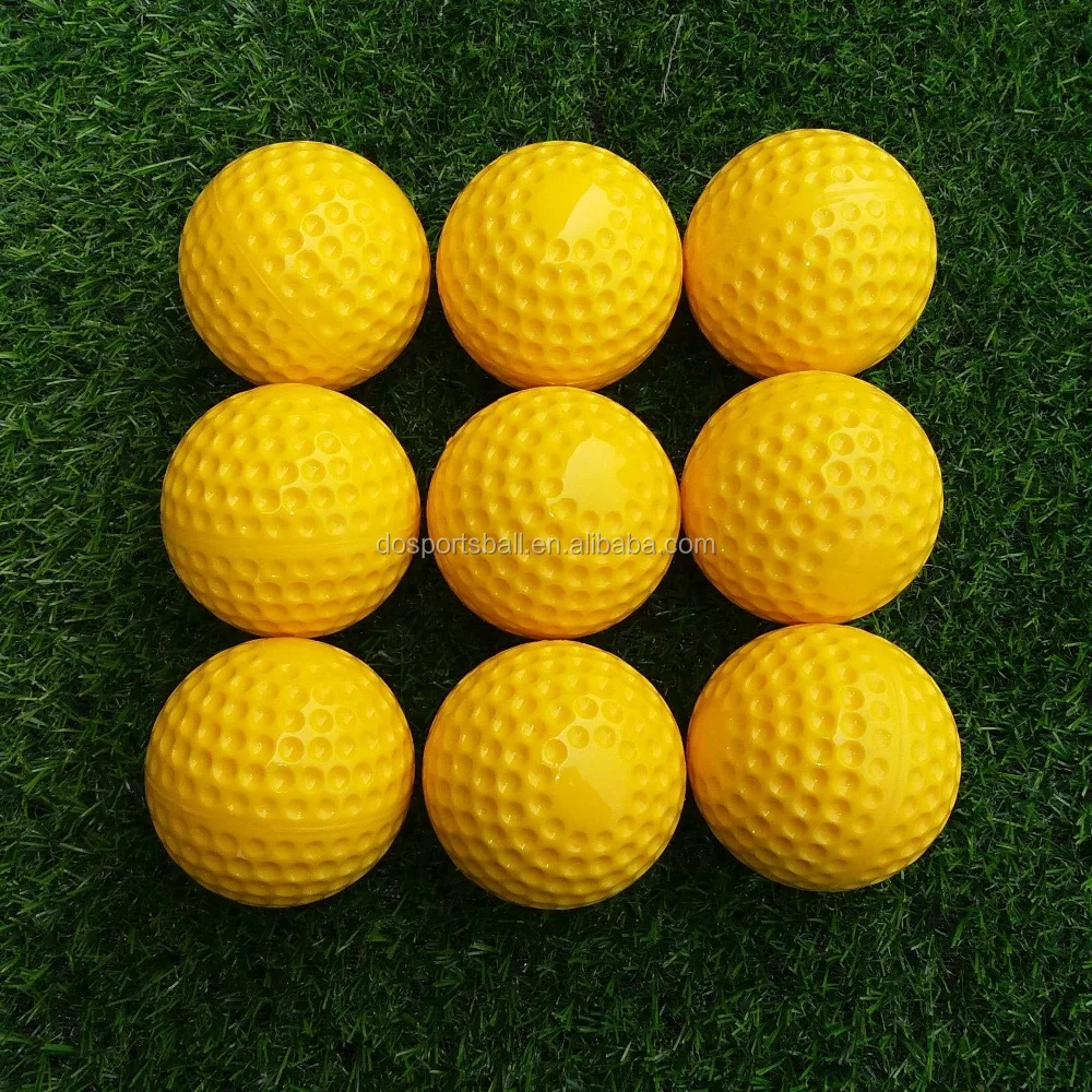 

wholesale 9 inch yellow machine pitching training dimpled baseball, Yellow or green