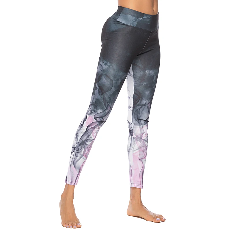

Pink Printing Fitness Leggings For Women Push Up Workout Girl Leggings Athleisure Sexy High Waist Women's Pants Jeggings, Picture