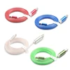 LED flash data cable with round and flat with charging sync fashionable rainbow colors