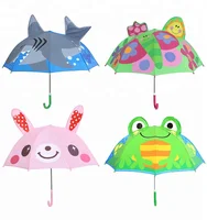 

DIY wholesale personalized High quality boys girls students OEM/ODM 3D animal-shape cartoon kids rain umbrella