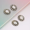 25*20mm Multi Purpose Widely Use Bulk Rhinestone White Pearl Fancy Coats Buttons