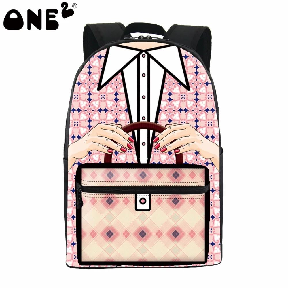 

ONE2 design wholesale lady fashion girls bag pink school bags popular backpack for university students, Customized
