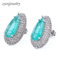 

Wholesale Brazil charm hot sale brass glass stone stud earrings