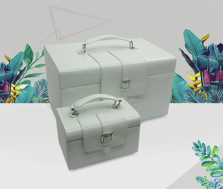 decorative cream storage trunk set of 2 with nice buckle