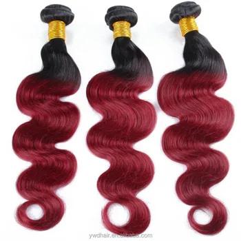 Dark Root Ombre Hair Extensions 1b 99j Peruvian Virgin Hair Body Wave Wavy Red Wine Two Tone Ombre Human Hair Weave Buy Colored Two Tone Hair Weave Ombre Bundles Hair Weaves Copper Red Hair