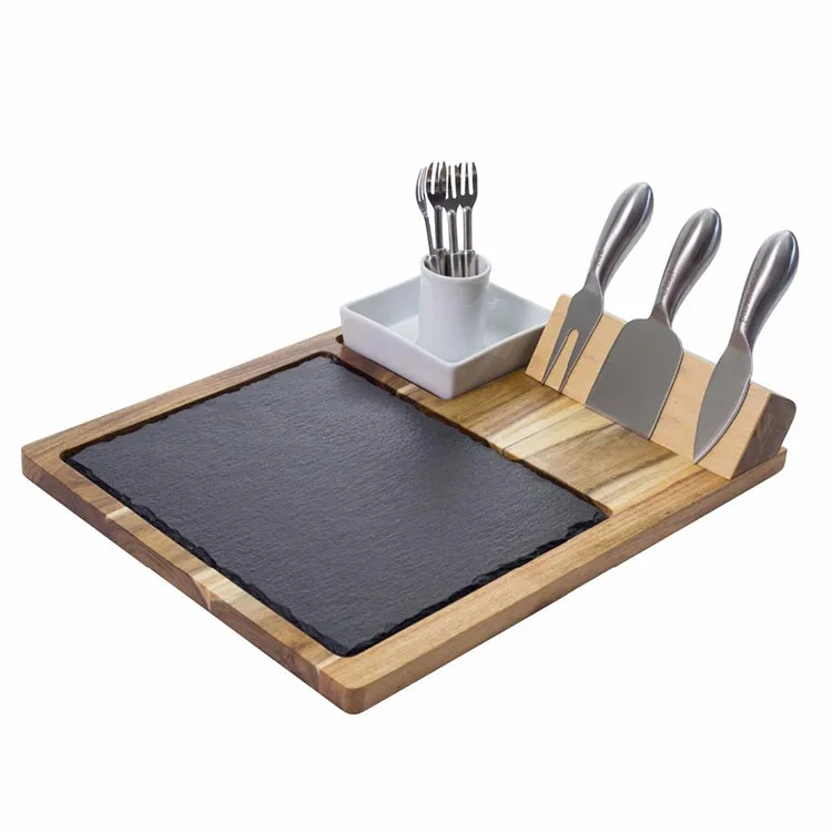 Slate Stone Wooden Steak Board For Food