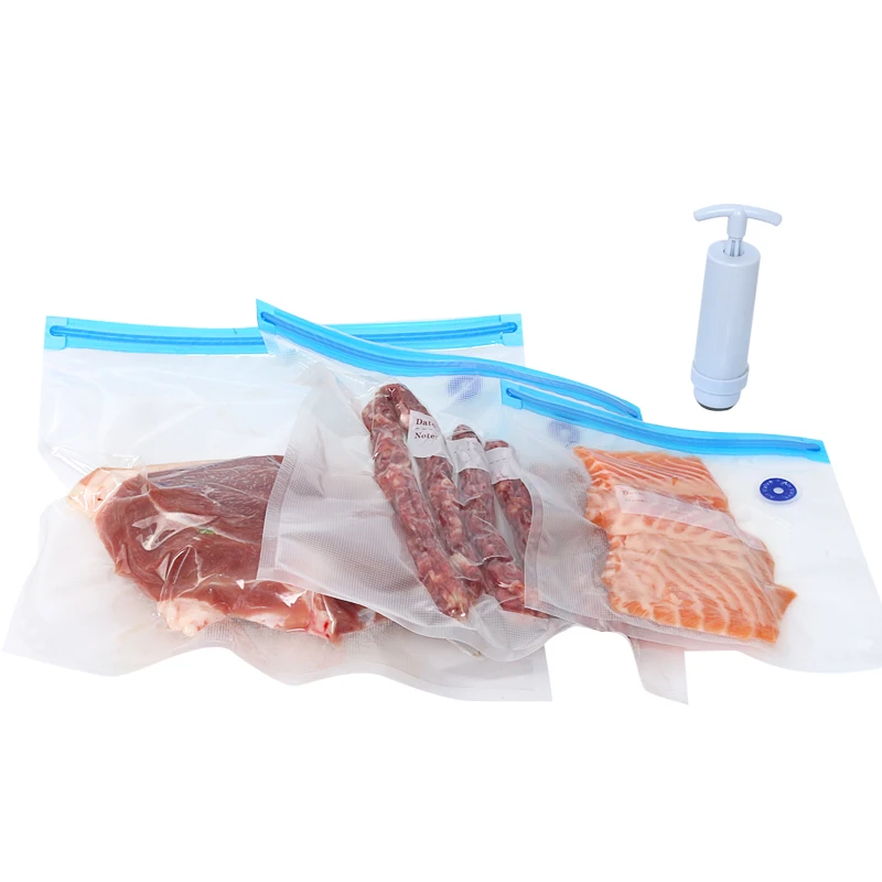 

Hot selling compression food vacuum sealer packaging bags, Transparent + blue